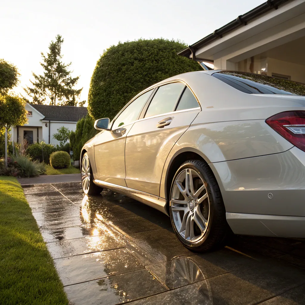 A freshly cleaned shiny car